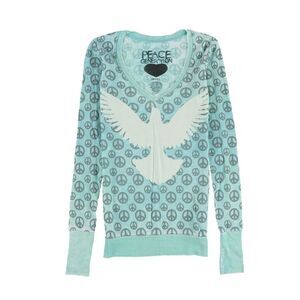 Peace Generation Womens Peace Dove Graphic T-Shirt, blue, M
